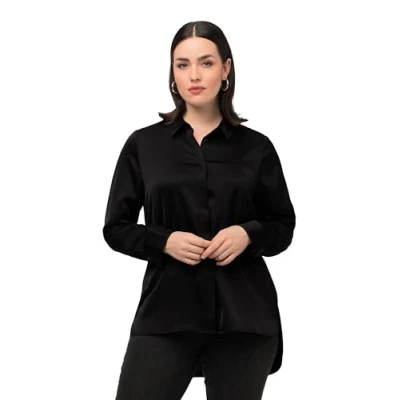 Image of Ulla Popken Women&#039;s Shirt Blouse, Black, 20 22