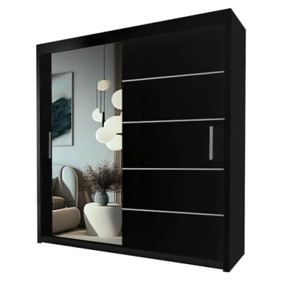 Image of IE INTERIOR EMPORIUM Modish Lyon 2 and 3 sliding door wardrobe (203cm, Black)
