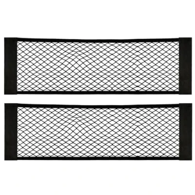 Image of Black Magic Adhesive Mesh Cargo Net Elastic String Pouch, Car Back Rear Trunk Seat for Car/Truck/Trunk(2 Pcak) 80 X 25cm