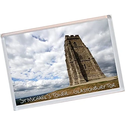 Image of St Michael&#039;s Tower Glastonbury Tor Somerset Jumbo Fridge Magnet