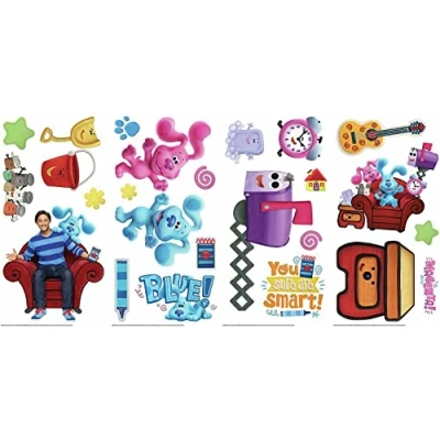 Image of RoomMates RMK4881SCS Blue&#039;s Clues Peel and Stick Wall Decals