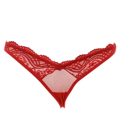 Image of Kisses&amp;Love Womens Adjustable lingerie thong with lace detail 21684 women Red Size L/XL