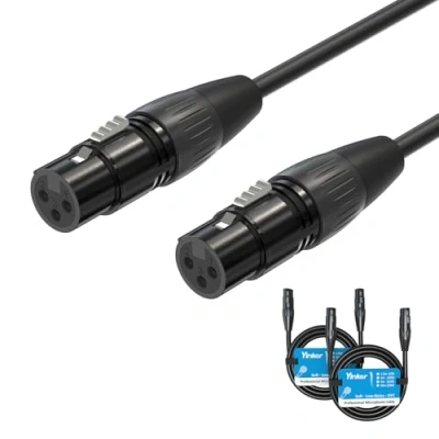 Image of Yinker XLR Cable Female to Microphone Cable, 3 Pin Mic Cord for Audio and Sound Equipments 5ft/1.5m 2pack
