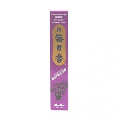 Image of Musk Morning Star Quality Japanese Incense by Nippon Kodo 50 Sticks + Holder