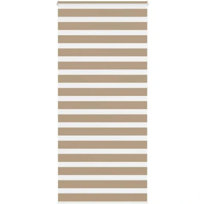 Image of vidaXL Zebra Blind Sand Brown 110x230 cm Fabric Width 105.9 Polyester