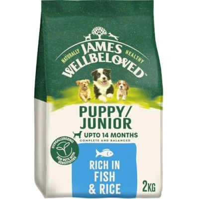Image of James Wellbeloved Dog Puppy Hypoallergenic Dry Food Fish and Rice 2 kg