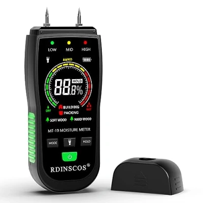 Image of Moisture Meter, Firewood Tester, Drywall Detector Professional Content Meter Lumber Logs Concrete Floors Carpet Ceiling Building Material Hardwood