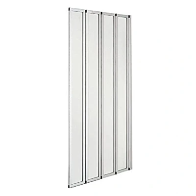 Image of VeeBath NCEU030 Jade 4mm 4 Fold Bi Concertina Bath Toughened Safety Glass Screen Shower Chrome 1400x800mm