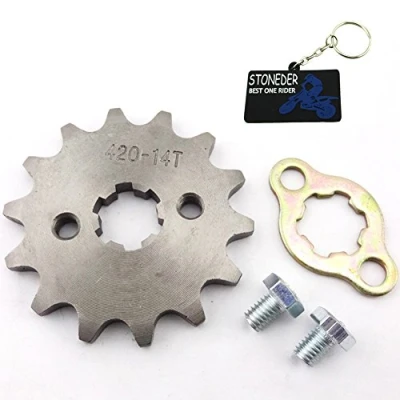Image of STONEDER 420 14 Tooth 17mm Front Chain Sprocket Gear 50cc 70cc 90cc 110cc 125cc 140cc 150cc 160cc Engine ATV Quad Pit Dirt Trail Bike