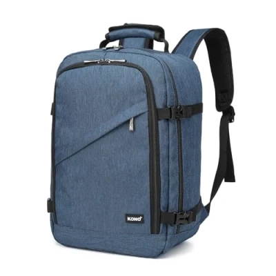 Image of Kono Cabin Bag 40x20x25CM Carry ons Small Travel Hand Luggage Backpack Waterproof Underseat Backpack(Navy)