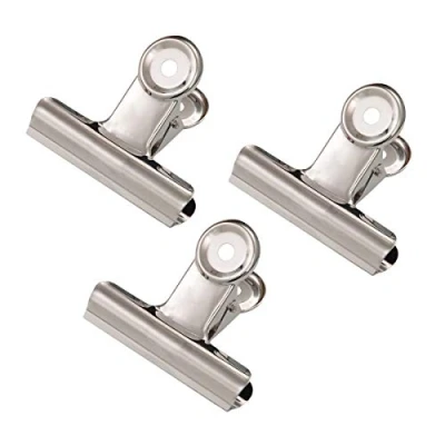 Image of Coideal Large Metal Bulldog Clips Silver, 20 Pcs 50mm Medium Bull Hinge Clip Binder Paper Office for Hanging Picture Photo