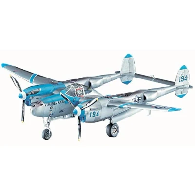 Image of Hasegawa 1:48 Scale P 38J Lightning Model Kit Airplane Military Aircraft Teen Boys
