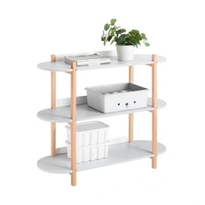 Image of 3 Tiers Bookshelf Storae Display Shelf Side Table Console Table,HSTR01 H HG Sobuy