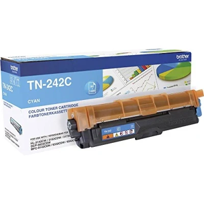 Image of Brother TN 242C Toner Cartridge, Cyan, Single Pack, Standard Yield, Includes 1 x Genuine Supplies