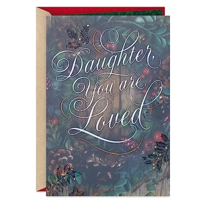 Image of Hallmark Christmas Card for Daughter (You are Loved, Winter Wreath)