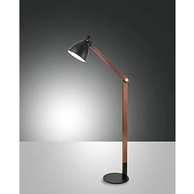 Image of Sveva Task Floor Lamp Black / Walnut Glass, E27