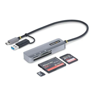 Image of StarTech.com USB 3.0 Multi Media Memory Card Reader, SD/microSD/CompactFlash, C External Reader with A Adapter