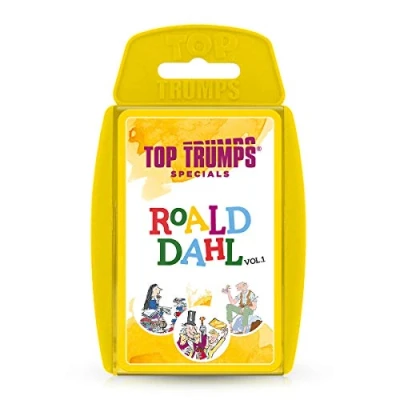 Image of Top Trumps Roald Dahl Vol.1 Specials Card Game, play with gloriumptious characters from Matilda, the BFG, Charlie and Chocolate Factory Willy Wonka, gifts for boys girls aged 6 plus