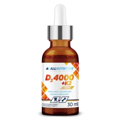 Image of ALLNUTRITION Vitamin D3 4000+K2 Drops Liquid Dietary Supplement &amp; K2 500 Servings and high Strength Vegan Supplements 30ml