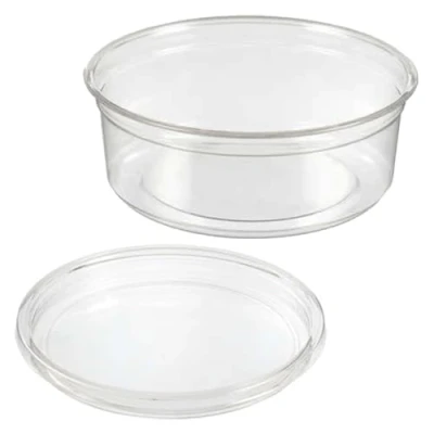 Image of ARA CHOICE 8oz Clear Plastic Round Deli Food/Soup Chutney Sauce Leakproof Reusable Storage BPA Free Meal Prep Container Cup Jelly Shot Tubs Pots With Lids Takeaway 5/10/20/50/100/200/500x (5)