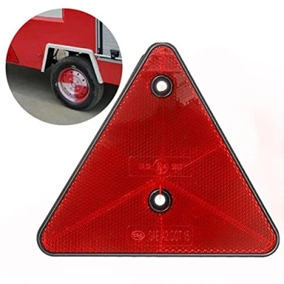 Image of GLIMDA 4xTrailer Red Triangle Reflectors For Gate Posts, Rear Screw on, Reflective Bike Truck Trailer