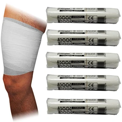 Image of Steroplast Steroply Stretch Fit Lightweight Conforming Compression Bandage Dressing Support, 15cm x 4m (10 Pack)