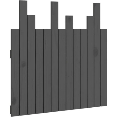 Image of vidaXL Wall Headboard Grey 82.5x3x80 cm Solid Wood Pine