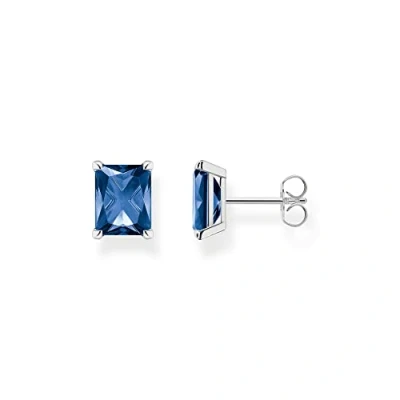 Image of THOMAS SABO Women Ear studs blue stone Silver 925 Sterling H2201 699 1