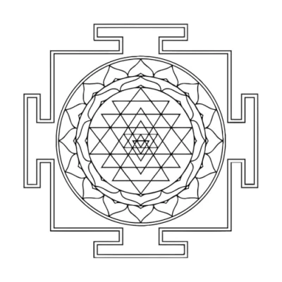 Image of Sri Yantra Mandala Decal Wall Room Decor Art Vinyl Sticker Mural Logo Symbol Big Home Decoration Small 54x54cm