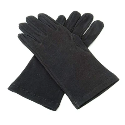 Image of THE MASONIC COLLECTION Black Cotton Knights Gloves Large