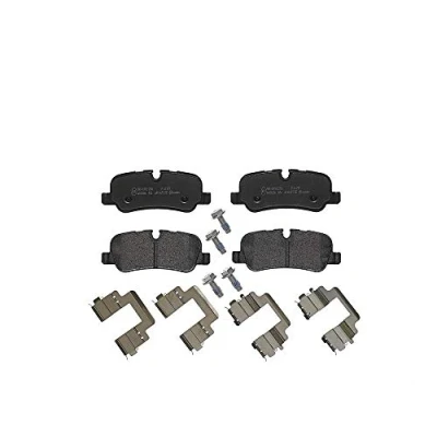 Image of LR012993, LR015519, LR032060, LR032377, LR055454 brake pad set BREMBO P 44 019 prepared for wear indicator with caliper screws accessories