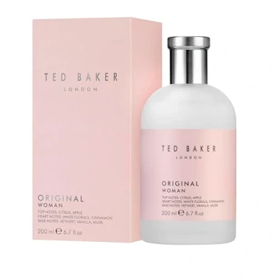 Image of Ted Baker Woman Pink EDT, floral green feminine fragrance, opening notes are fresh peach, bergamont and tangerine with warm musk, vanilla vetiver base notes, 200ml
