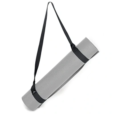 Image of yoga Studio mat Carry Strap 4 x 137cm, Multipurpose with Adjustable Loops, and Carrier Combined (The in picture is for illustration purposes only.) (Graphite Grey)