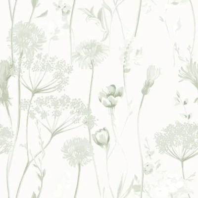 Image of Muriva Ltd Catherine Lansfield Meadowsweet Floral Wallpaper Sage Green