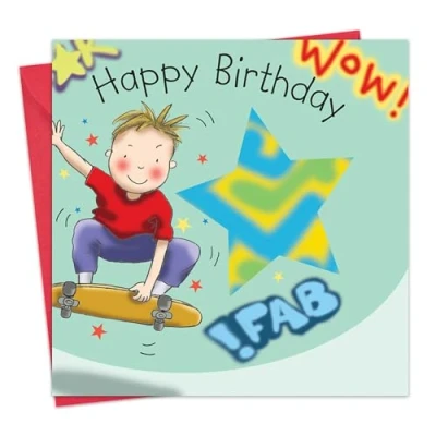 Image of Twizler Happy Birthday Card with Skateboard Boys Boy For Sporty Childrens Cards