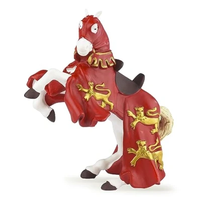 Image of Papo MEDIEVAL FANTASY Tiere 39340 Red King Richard Horse Figurine, Multicolour, Standard Size
