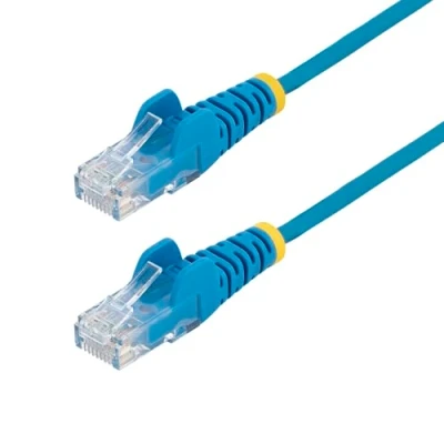 Image of 1.5 m CAT6 Cable Slim Patch Cord Blue Snagless RJ45 Connectors Gigabit Ethernet 28 AWG (N6PAT150CMBLS)