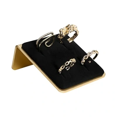 Image of GemeShou Black Ring display for selling, small velvet Holder jewelry, retail jewelry storage organizer【Velvet 】