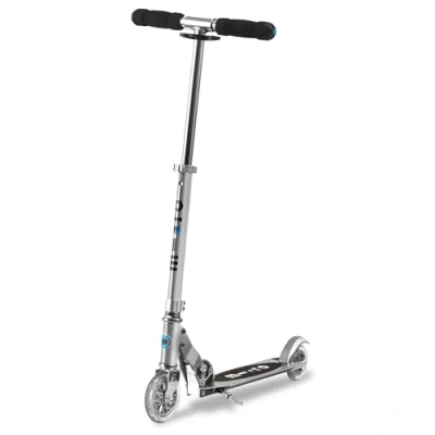 Image of Micro Scooters Sprite Classic Children&#039;s Scooter Handlebar Adjustable Foldable 5 12yrs Boys &amp; Girls Silver