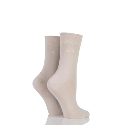 Image of 2 Pair Neutrals Plain Bamboo Fibre Socks Ladies 4 8 Elle