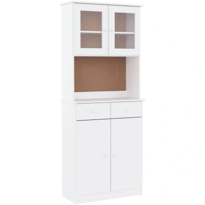 Image of vidaXL Highboard ALTA White 77x35x188 cm Solid Wood Pine
