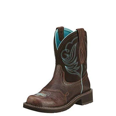 Image of ARIAT Heritage Dapper Fatbaby Women’s Leather Western Boots, Royal Chocolate/Fudge, 6 UK