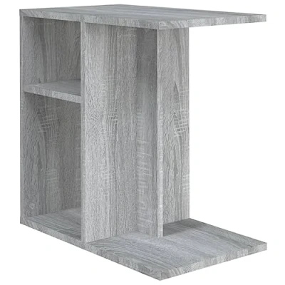 Image of vidaXL Modern Grey Sonoma Engineered Wood Side Table Practical Storage Solution, Versatile Placement for Living Room or Office