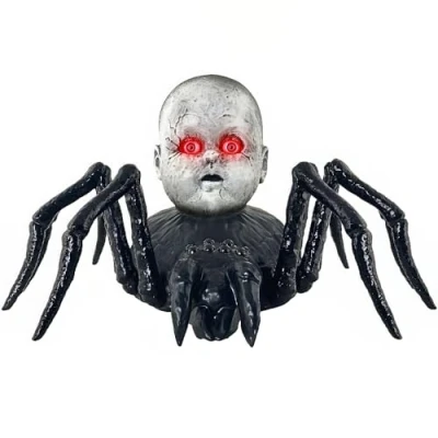 Image of Amscan 244486 Animated Crawling Spider Doll Motion Activated Halloween Party Prop