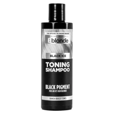 Image of Jerome Russell Bblonde Black Ice Toning Shampoo Cool Icy Toner for Light Blonde Hair Sulphate Free, Nourishing Formula with Intense Pigments Neutralising Brassiness