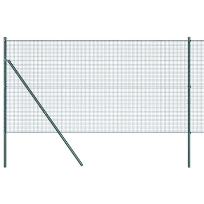 Image of vidaXL Fence Set of 2 Green Metal 10 x 1 m Durable