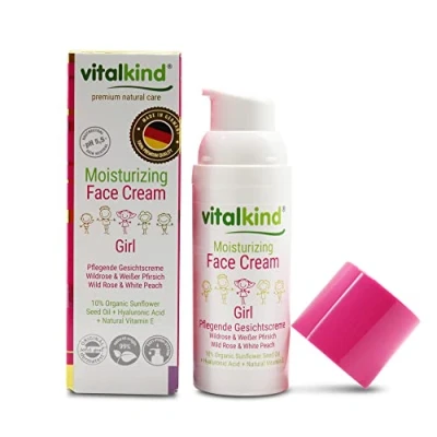 Image of vitalkind Moisturising Face Cream Girl Premium Natural Care for Kids. Cosmetics Girls by Vitalkind. Nourishing with 99% Ingredients of Origin