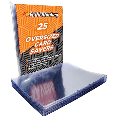 Image of Friki Monkey Card Saver Oversized, 25 PCS Plastic Sleeve, 170 x 215 mm, PSA Grading Protectors, Compatible with Pokemon Jumbo XXL Promo Cards