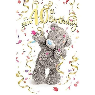 Image of Me to You 3D Effect 40th Birthday Card,Mixed,Size:6x9,ALM93044