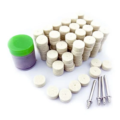 Image of Merryland Flet Polishing Wheel for Dremel 125pcs, Pad Buffing 13mm 120pcs Compound Paste 1pcs and Mandrel 4pcs, Rotary Tool Accessory Set Electric Power DIY, RMTA125C2